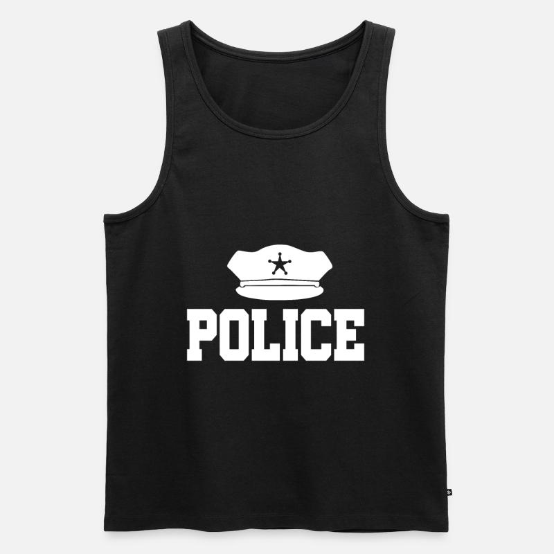 Polizei - Männer Premium Bio Tank Top - Schwarz