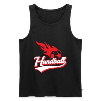 Handball - conception de handball - Débardeur bio Premium Homme - noir - Devant - AI Model Male 178 light (178cm)