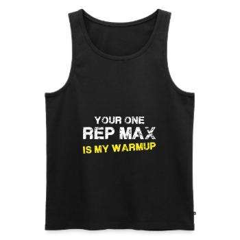 Your only representative Max is my warm-up - Bo - Men's Premium Organic Tank Top - black - Front - AI Model Male 178 light (178cm)