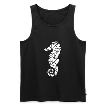 Seepferdchen - Männer Premium Bio Tank Top - Schwarz - Vorne - Michal (187cm)