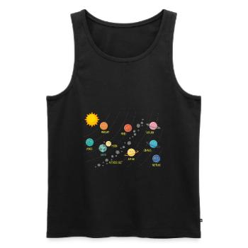 Astronomie spatiale des planètes du système solaire - Débardeur bio Premium Homme - noir - Devant - AI Model Male 178 light (178cm)