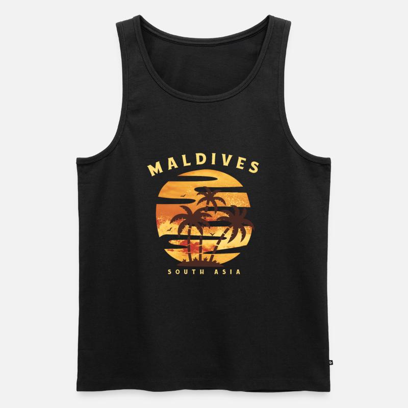 Malediven - Männer Premium Bio Tank Top - Schwarz