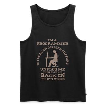 I'm a programmer - funny computer program - Men's Premium Organic Tank Top - black - Front - AI Model Male 178 light (178cm)