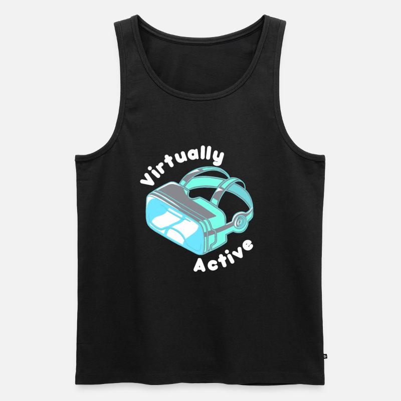 VR Brille - Männer Premium Bio Tank Top - Schwarz