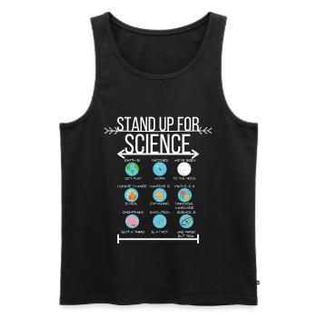 Stand Up For Science | Wissenschaft Klimawandel - Männer Premium Bio Tank Top - Schwarz - Vorne - AI Model Male 178 light (178cm)