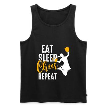 Eat Sleep Cheer Repeat - Süßes Cheerleading-Tanzge - Männer Premium Bio Tank Top - Schwarz - Vorne - Michal (187cm)