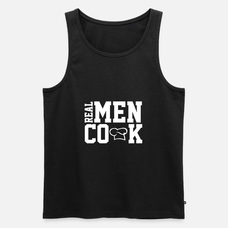Echte Männer kochen - Männer Premium Bio Tank Top - Schwarz