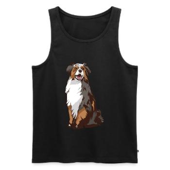 Australian Shepherd Aussie - Men's Premium Organic Tank Top - black - Front - AI Model Male 178 light (178cm)