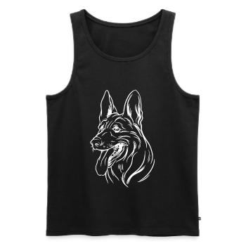 Belgian Malinios Sport Schäferhund Design - Männer Premium Bio Tank Top - Schwarz - Vorne - Michal (187cm)