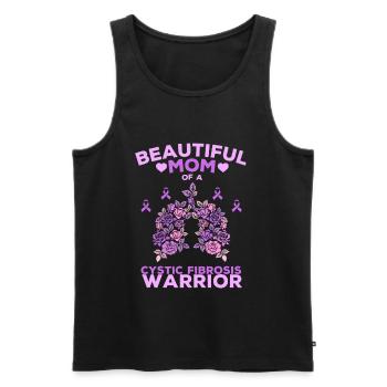 Cystic Fibrosis Mom - Beautiful Mom CF Warrior - Men's Premium Organic Tank Top - black - Front - Michal (187cm)