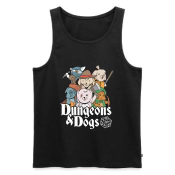 Fantasy Dogs - Dungeons & Dogs - Männer Premium Bio Tank Top - Schwarz - Vorne - AI Model Male 178 light (178cm)