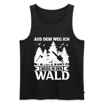 Aus dem weg ich muss in den Wald Förster - Männer Premium Bio Tank Top - Schwarz - Vorne - Michal (187cm)