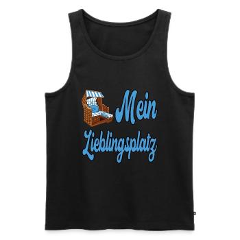 Mein Lieblingsplatz für einen Ostsee und Nordsee - Männer Premium Bio Tank Top - Schwarz - Vorne - AI Model Male 178 light (178cm)