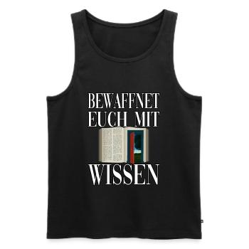 Wissen Bücher Lesen Bücher Spruch Bildung - Männer Premium Bio Tank Top - Schwarz - Vorne - Michal (187cm)