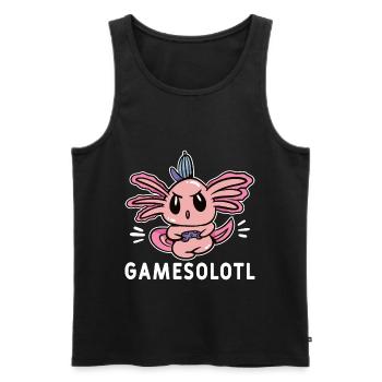 Axolotl Amphibie Lurch Salamander - Männer Premium Bio Tank Top - Schwarz - Vorne - AI Model Male 178 light (178cm)
