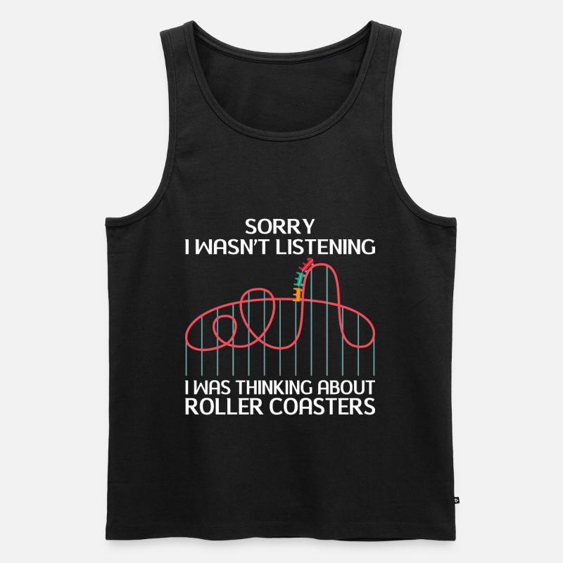 Achterbahn Freizeitpark Rollercoaster Fahrgeschäft - Männer Premium Bio Tank Top - Schwarz