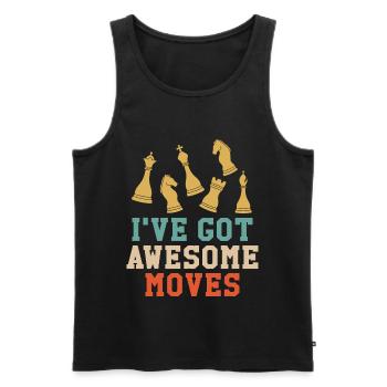 Schach Schachspiel Schachspieler Schachbrett - Männer Premium Bio Tank Top - Schwarz - Vorne - Michal (187cm)