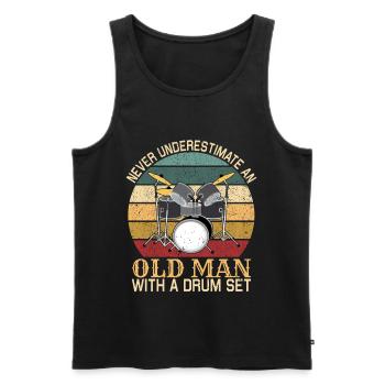 Drummer Drummer Musician - Men's Premium Organic Tank Top - black - Front - AI Model Male 178 light (178cm)