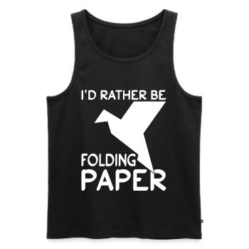 Origami Paper Airplane Paper Art Pilot - Débardeur bio Premium Homme - noir - Devant - AI Model Male 178 light (178cm)