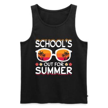 Schule Fertig Sommerferien Spruch - Männer Premium Bio Tank Top - Schwarz - Vorne - Michal (187cm)