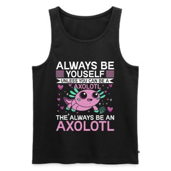 Axolotl Amphibie Lurch Salamander - Männer Premium Bio Tank Top - Schwarz - Vorne - AI Model Male 178 light (178cm)