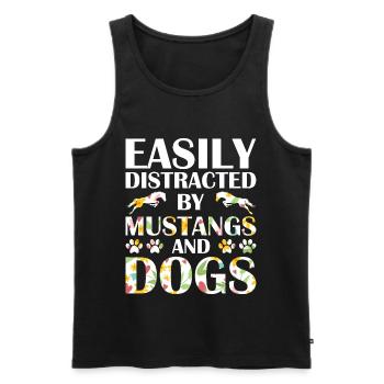 Hunde Pferde Pitbull Buldogge Terrier - Männer Premium Bio Tank Top - Schwarz - Vorne - AI Model Male 178 light (178cm)