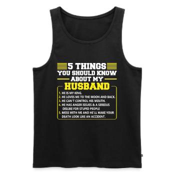 Herren Stolzer Ehemann der besten Ehefrau der Welt - Männer Premium Bio Tank Top - Schwarz - Vorne - AI Model Male 178 light (178cm)