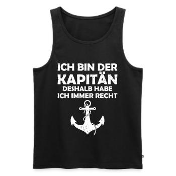 Kapitän Bootsschein Segeln Boot - Männer Premium Bio Tank Top - Schwarz - Vorne - Michal (187cm)