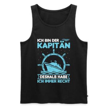 Kapitän Bootsschein Segeln Boot - Männer Premium Bio Tank Top - Schwarz - Vorne - Michal (187cm)