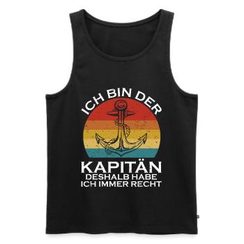 Kapitän Bootsschein Segeln Boot - Männer Premium Bio Tank Top - Schwarz - Vorne - Michal (187cm)