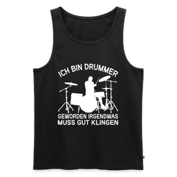 Drummer Drumsticks Schlagzeug Musiker - Männer Premium Bio Tank Top - Schwarz - Vorne - Michal (187cm)