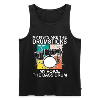 Drummer Drumsticks Schlagzeug Musiker - Männer Premium Bio Tank Top - Schwarz - Vorne - Michal (187cm)