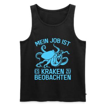 Meeresbiologe Kraken Meeresforscher Oktopus - Männer Premium Bio Tank Top - Schwarz - Vorne - Michal (187cm)