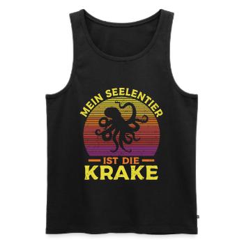 Meeresbiologe Kraken Meeresforscher Oktopus - Männer Premium Bio Tank Top - Schwarz - Vorne - Michal (187cm)