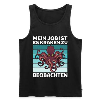 Meeresbiologe Kraken Meeresforscher Oktopus - Männer Premium Bio Tank Top - Schwarz - Vorne - Michal (187cm)