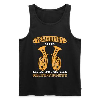 Tenorhorn Blechblasinstrument Musikinstrument - Männer Premium Bio Tank Top - Schwarz - Vorne - Michal (187cm)