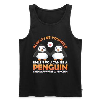 Penguin Penguin Penguin Penguin Lovers - Men's Premium Organic Tank Top - black - Front - AI Model Male 178 light (178cm)