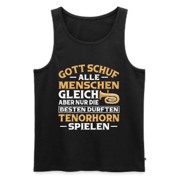 Tenorhorn Blechblasinstrument Musikinstrument - Männer Premium Bio Tank Top - Schwarz - Vorne - Michal (187cm)