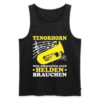 Tenorhorn Blechblasinstrument Musikinstrument - Männer Premium Bio Tank Top - Schwarz - Vorne - Michal (187cm)