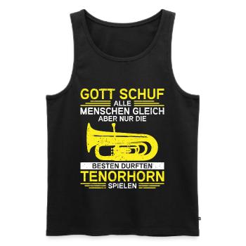 Tenorhorn Blechblasinstrument Musikinstrument - Männer Premium Bio Tank Top - Schwarz - Vorne - Michal (187cm)