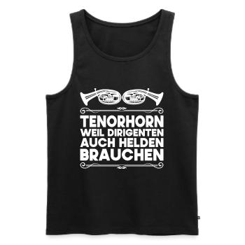 Tenorhorn Blechblasinstrument Musikinstrument - Männer Premium Bio Tank Top - Schwarz - Vorne - Michal (187cm)