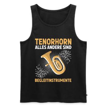 Tenorhorn Blechblasinstrument Musikinstrument - Männer Premium Bio Tank Top - Schwarz - Vorne - Michal (187cm)