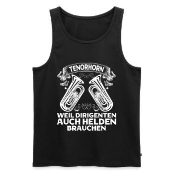 Tenorhorn Blechblasinstrument Musikinstrument - Männer Premium Bio Tank Top - Schwarz - Vorne - Michal (187cm)