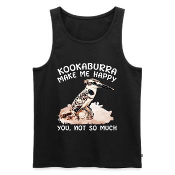 Jägerlieste Kookaburra Eisvogel Vogel - Männer Premium Bio Tank Top - Schwarz - Vorne - AI Model Male 178 light (178cm)