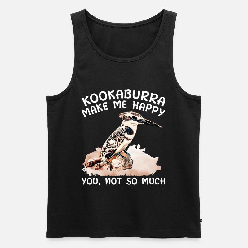 Jägerlieste Kookaburra Eisvogel Vogel - Männer Premium Bio Tank Top - Schwarz