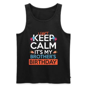Anniversaire Fête d’anniversaire du frère Fête d’anniversaire des enfants - Débardeur bio Premium Homme - noir - Devant - AI Model Male 178 light (178cm)