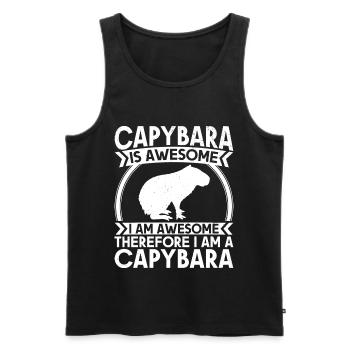 Capybara Rongeur Capybara Capybara - Débardeur bio Premium Homme - noir - Devant - AI Model Male 178 light (178cm)