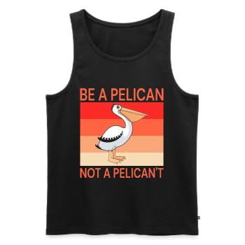 Pelican Pelicans Oiseaux Oiseaux Oiseaux - Débardeur bio Premium Homme - noir - Devant - Michal (187cm)