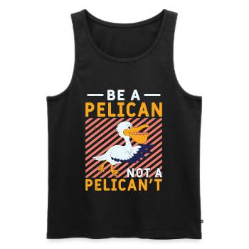 Pelican Pelicans Oiseaux Oiseaux Oiseaux - Débardeur bio Premium Homme - noir - Devant - Michal (187cm)