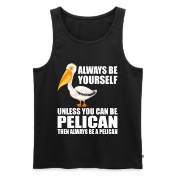 Pelican Pelicans Oiseaux Oiseaux Oiseaux - Débardeur bio Premium Homme - noir - Devant - Michal (187cm)